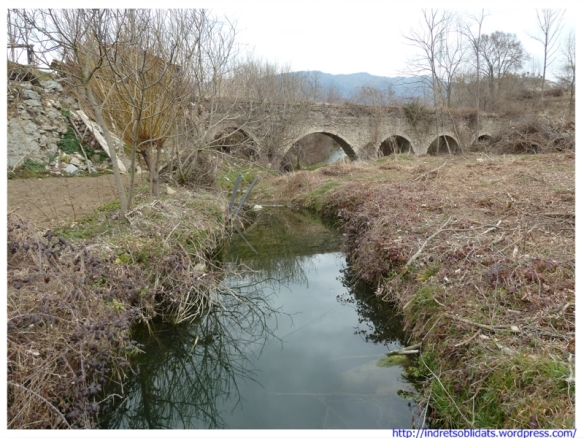 L'aqüeducte vist des de la passarel·la que creua el torrent de l'Aníjol